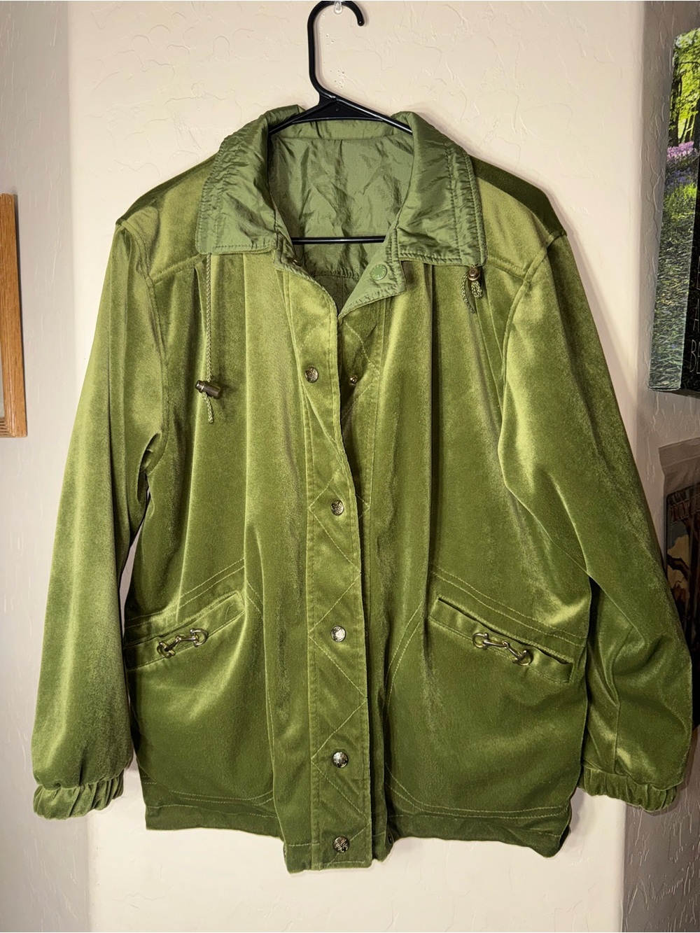 CS Signature Reversible Olive Green Equestrian Horsebit Jacket Size Small